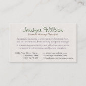 ゼンセレニティスパウォーターカラーアート 名刺 (裏面)