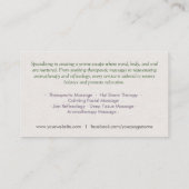 ゼンセレニティマッサージセラピスト 名刺 (裏面)