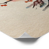 ゼンセレニティランドスケープ桜マウンテンサンセット ポスター (角)