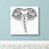 ゼンタンインスパイアグインディアンゾウ キャンバスプリント (インサイチュ (ウッドフロア))