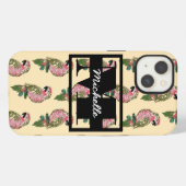 ゼンタングル風のオウム モノグラム iPhoneケース (裏面横)