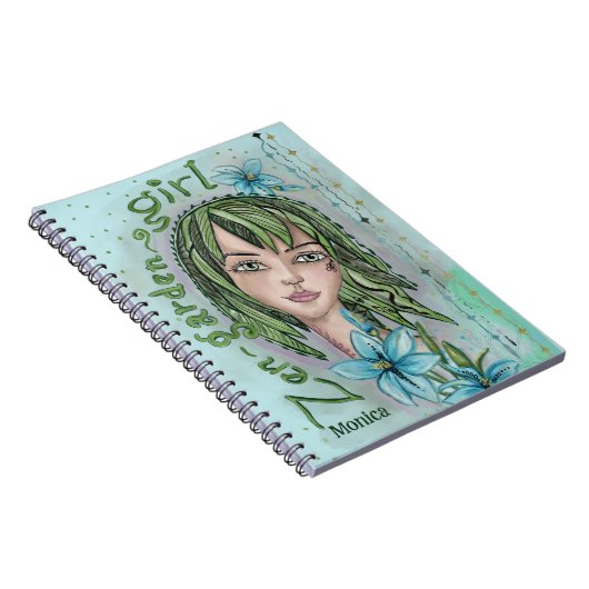 ゼンドードルガーデンガールノートパーソナライズされたブック ノートブック (右側)