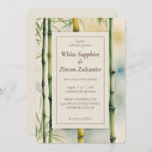 ゼンバンブーウォーターカラー結婚式招待状 招待状 (正面/裏面)