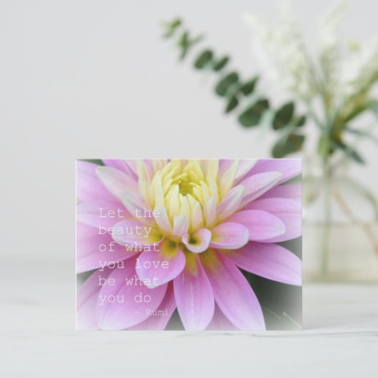 ゼンフラワーダリアポストカードルーミ引用文 ポストカード (スタンド正面)