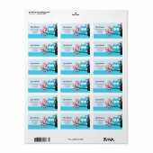 ゼンブルーフクロウ春ブロームブルーグリッターメーリング ラベル (フルシート)