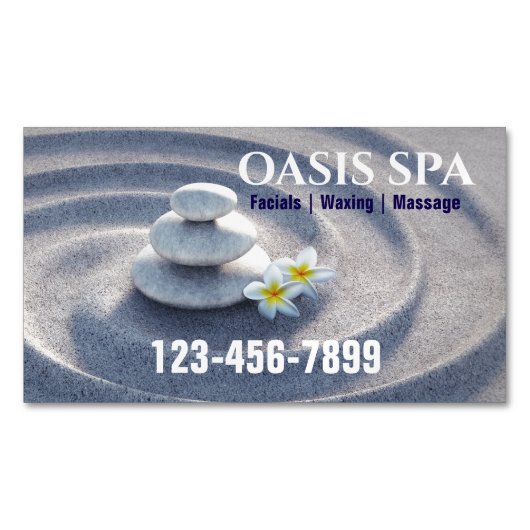 ゼンマッサージセラピーヨガ瞑想美しいスパ マグネット名刺 (正面)