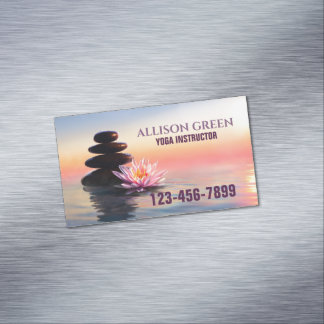 ゼンマッサージセラピー瞑想ヨガインストラクター マグネット名刺