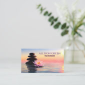 ゼンマッサージセラピー瞑想ヨガインストラクター 名刺 (スタンド正面)