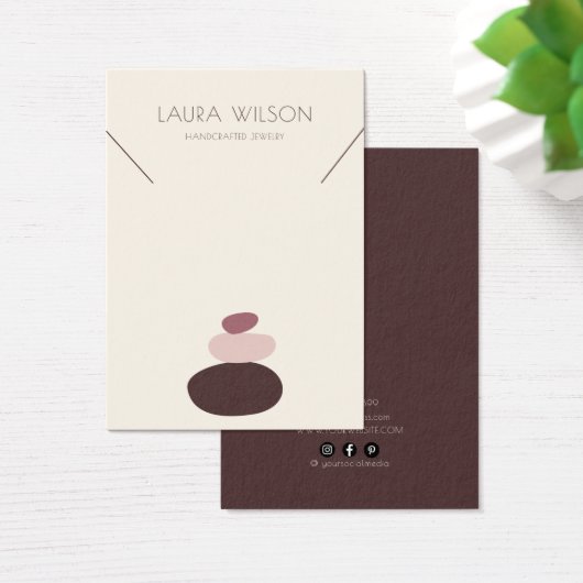 ゼンモダンネックレスブレスレットディスプレイカード (デスク)