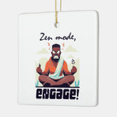 ゼンモード、エンゲージ！⚡姦淫はグリッチだ セラミックオーナメント (左)