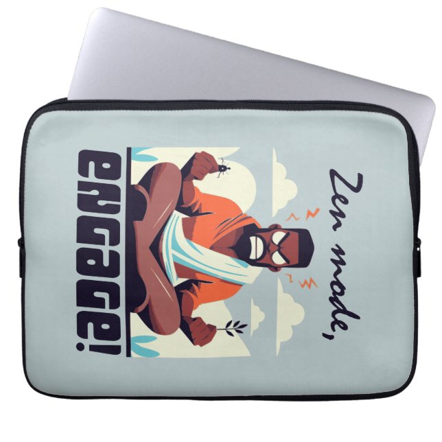 ゼンモード、エンゲージ！⚡姦淫はグリッチだ ラップトップスリーブ (正面)