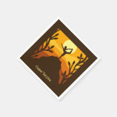 ゼンヨガポーズマウンテンサンライズパーソナライズされた スタンダードカクテルナプキン (角)