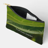ゼンリーフプリントカットソーバッグ-自然インスパイアトート アクセサリーポーチ (見開き)