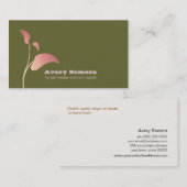 ゼンリーフホリスティックヒーラーグリーンビジネスカード 名刺 (正面/裏面)