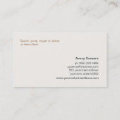 ゼンリーフホリスティックヒーラーグリーンビジネスカード 名刺 (裏面)