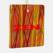 ゼンレッドワイヤ正方形セラミックオーナメント セラミックオーナメント (右)