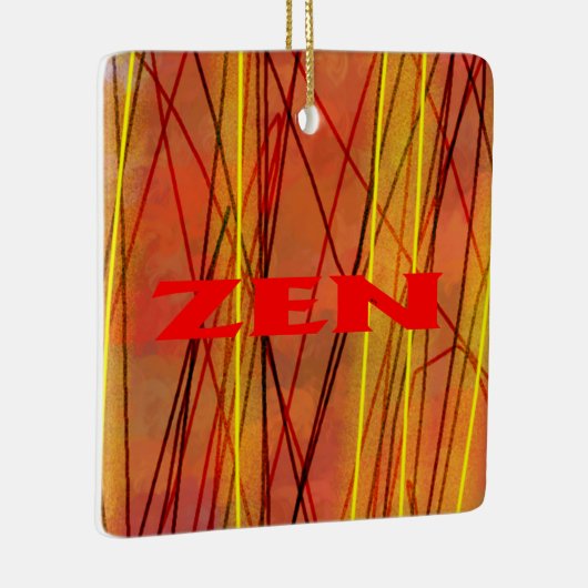 ゼンレッドワイヤ正方形セラミックオーナメント セラミックオーナメント (右)