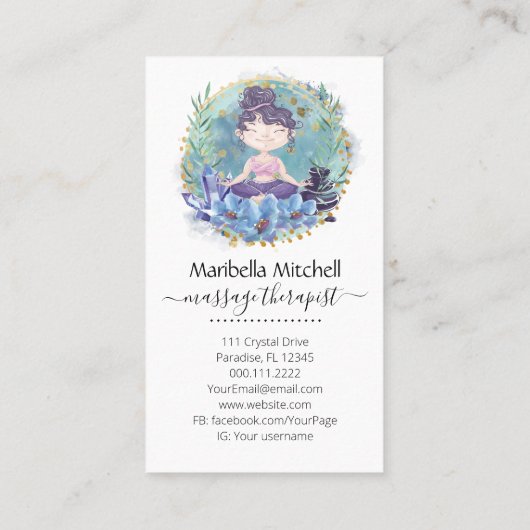 ゼンロックヨガスパマッサージセラピスト名刺 名刺 (裏面)