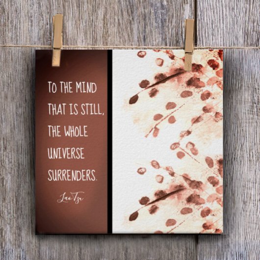 ゼン感動的引用文ラオチュ自然アートブラウン ポスター