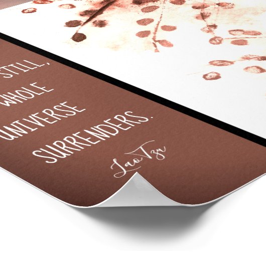 ゼン感動的引用文ラオチュ自然アートブラウン ポスター (角)