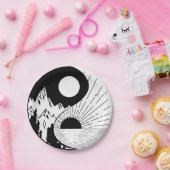 ゼン陰陽白黒 ペーパープレート (パーティー)