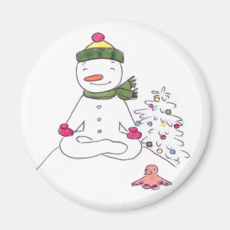ゼン雪だるまヨガ雪だるま マグネット