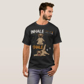 ゼン・ナマステ・アニマル瞑想・ブルドッグ・ヨガ・面白い Tシャツ (正面フル)