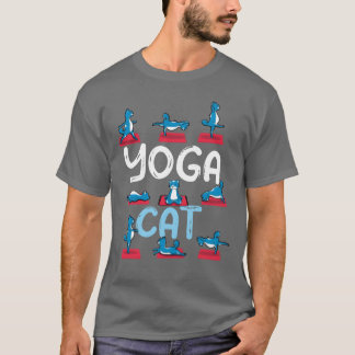ゼン・ナマステ・アニマル瞑想・猫ヨガ・ガール Tシャツ