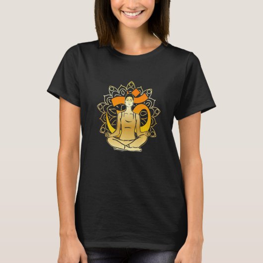 ゼン ヨガ 瞑想 プレミアム Tシャツ (正面)