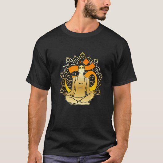 ゼン ヨガ 瞑想 プレミアム Tシャツ (正面)