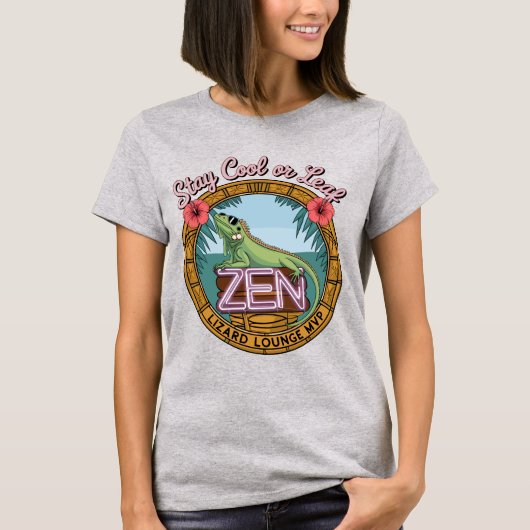 ゼン リザード ラウンジ - クールに過ごすかリーフ Tシャツ (正面)