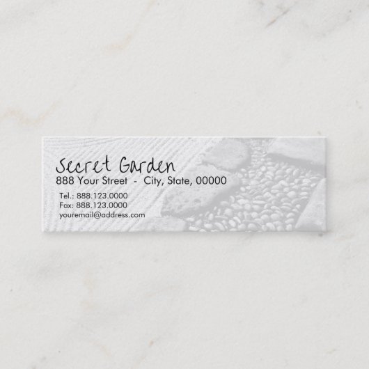 ゼン&抽象芸術ガーデン スキニー名刺 (正面)