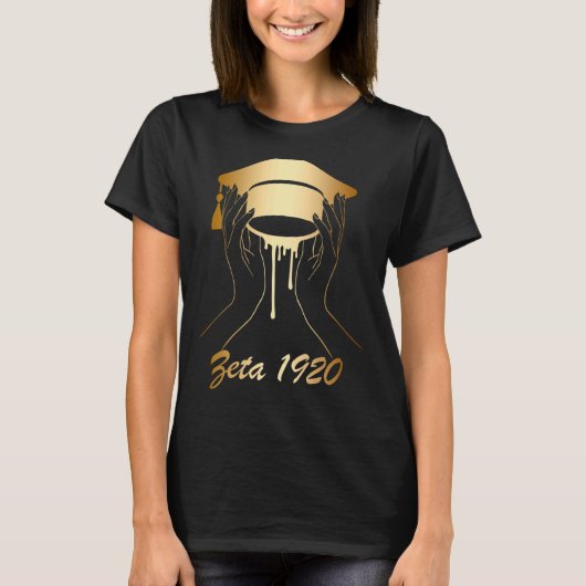 ゼータ1920年アフリカ系アメリカ人の歴史的に黒いHbcu Tシャツ (正面)