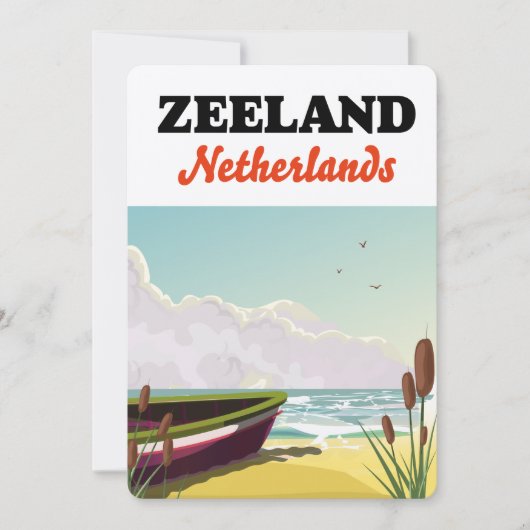 ゼーラント オランダ ビーチ 旅行 ポスター 招待状 (正面)