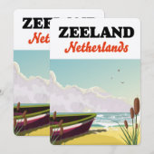 ゼーラント オランダ ビーチ 旅行 ポスター 招待状 (正面/裏面)