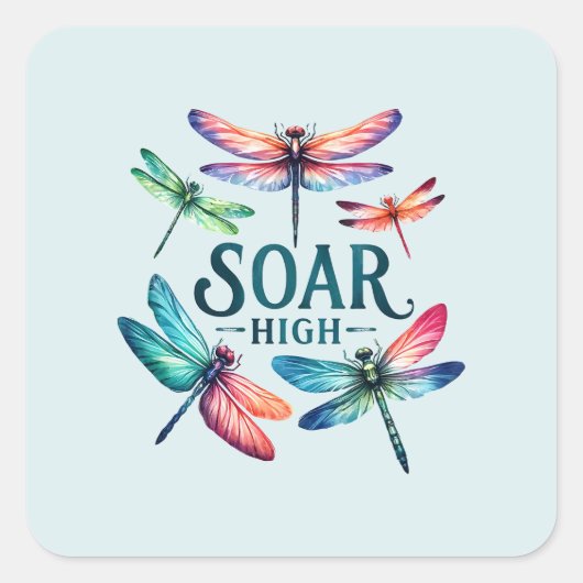 ソアハイ – ドラゴン芸術的フライ スクエアシール (正面)
