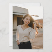 ソアリンググラード |ほこりっぽい青+白の卒業 招待状 (裏面)