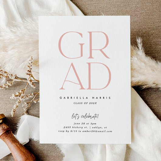 ソアリンググラード |ピンク+ホワイト卒業 招待状