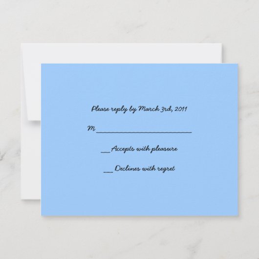 ソアリングドーブこうもりバー（ユダヤ教の）バル・ミツバー招待状返信カード 出欠カード (裏面)