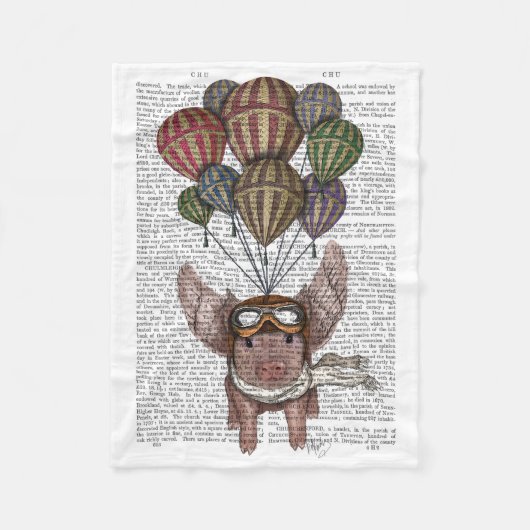 ソアリングピグ フリースブランケット (正面)