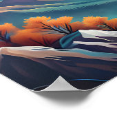 ソアリングフリー威厳のある:ボーホイーグルイラストレーション ポスター (角)