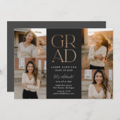 ソアリングモダングラード |フェイクバラ金ゴールド卒業 招待状 (正面/裏面)