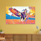 ソアリング素晴らしイーグル抽象芸術アニマルアート キャンバスプリント (インサイチュ (リビング))