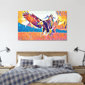 ソアリング素晴らしイーグル抽象芸術アニマルアート キャンバスプリント (インサイチュ (寝室))