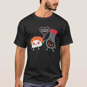 ソイマテ日本のソウルメイト寿司カップルシェフフフフフードイ Tシャツ