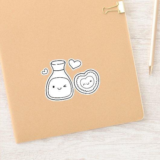 ソイム、大豆、寿司のカップル シール (ノートブック)
