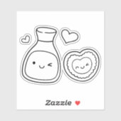 ソイム、大豆、寿司のカップル シール (シート)