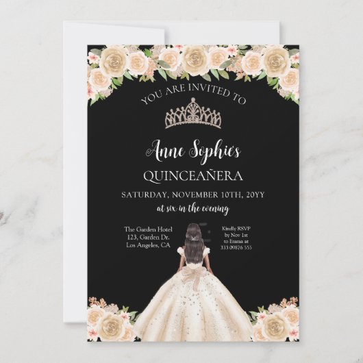 ソイリーキンセアニラティアラブラック 招待状 (正面)