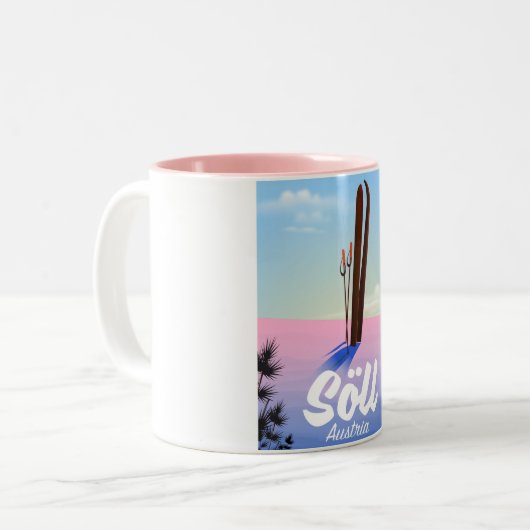 ソイル、オーストリア・スキー旅行ポスター ツートーンマグカップ (正面左)