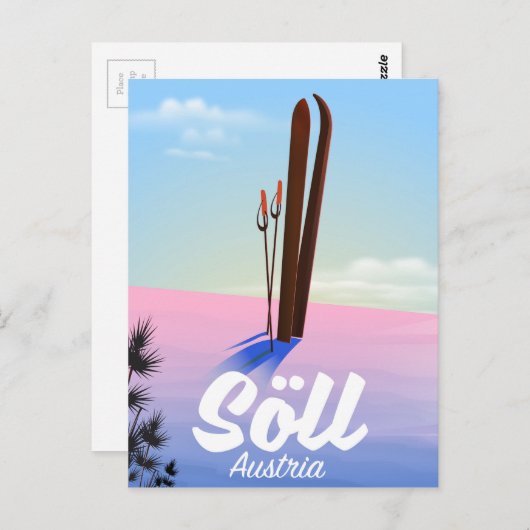 ソイル、オーストリア・スキー旅行ポスター ポストカード (正面/裏面)